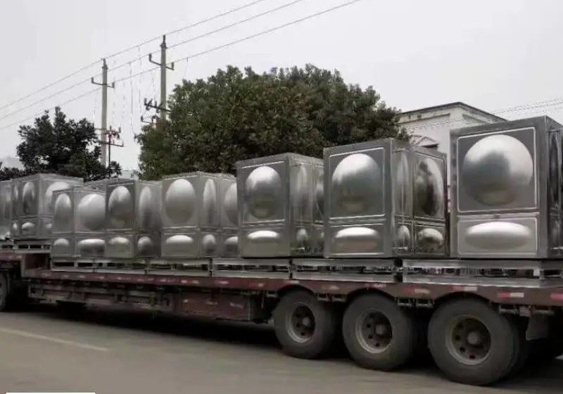 昆明不锈钢水箱案例-临沧某项目 20吨水箱整车发运-云南贵标